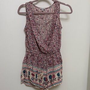 American Eagle Outfitters Pink and Blue Floral romper